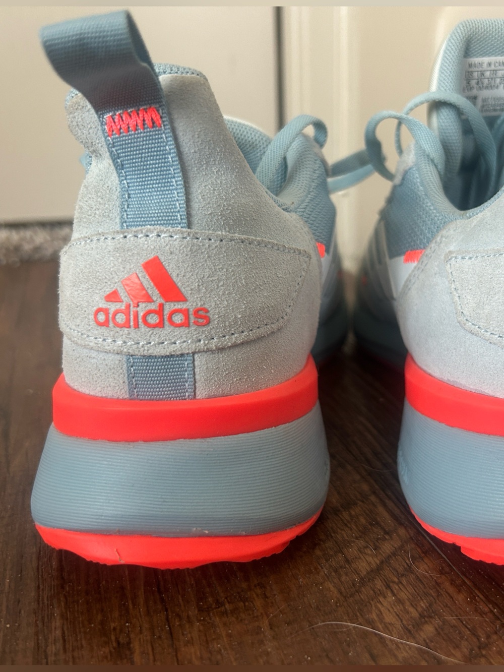 adidas womens Light Blue and orange Sneakers